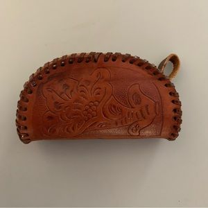 Small Vintage Hand-Tooled Leather Coin Purse